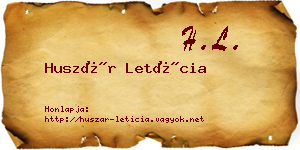 Huszár Letícia névjegykártya